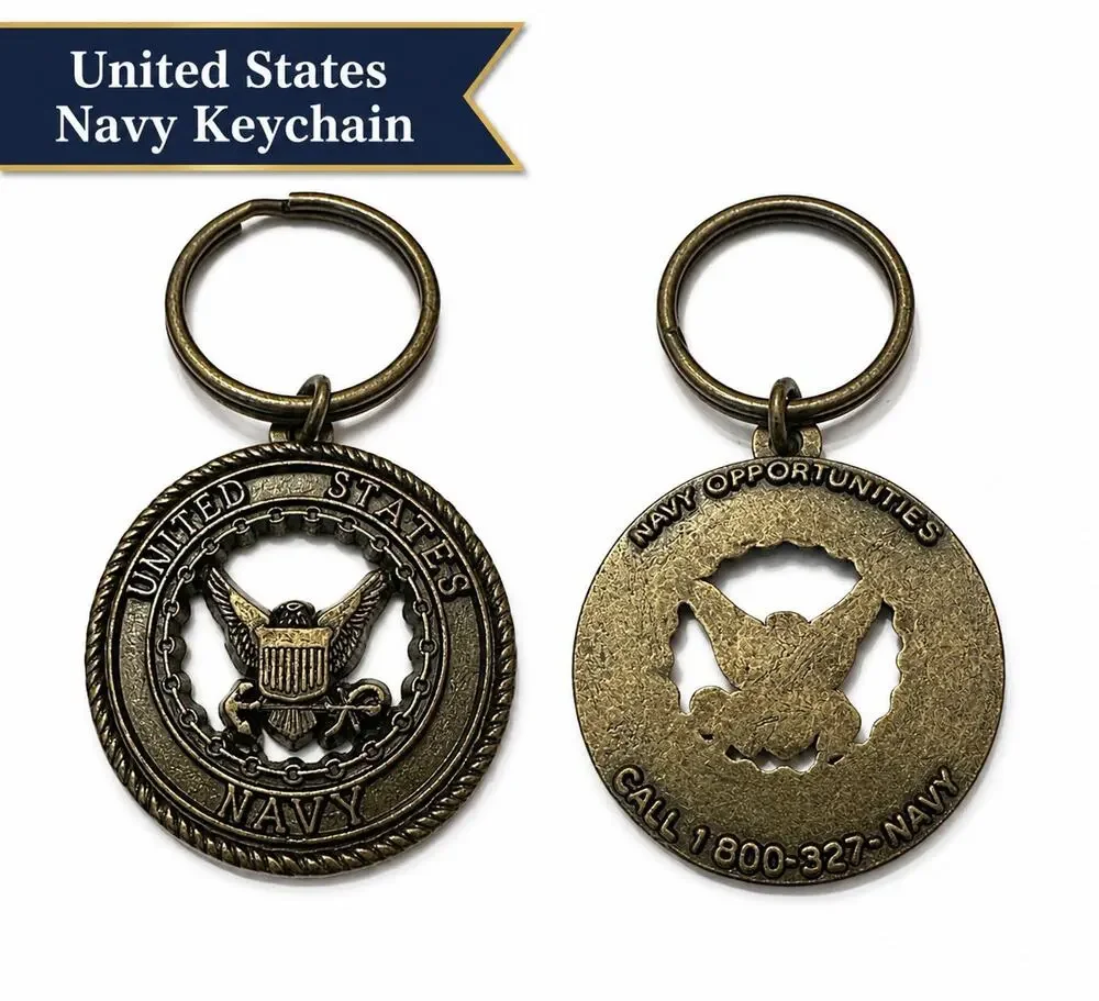Key United States Navy Opportunities Recruitment Keychain Key Ring 1980s-1990s